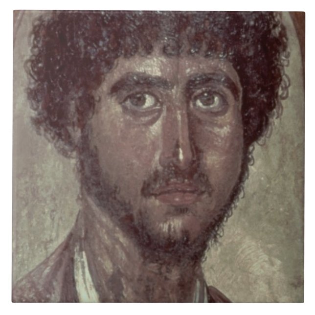Porträt eines Griechen, von Fayum, Fliese (Vorderseite)