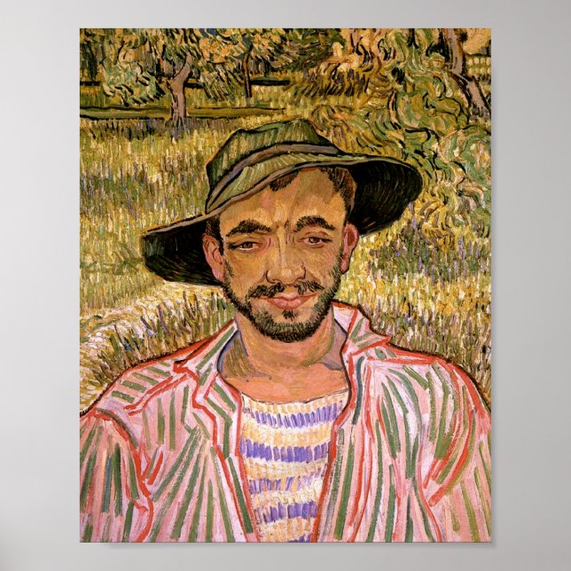 Porträt eines jungen Bauern Van Gogh Kunstkunst Poster (Vorne)