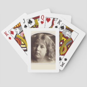 Porträt eines jungen Mädchens (Albumenprint aus ei Spielkarten