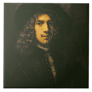 Porträt eines jungen Mannes, 1658 (Öl auf Fliese