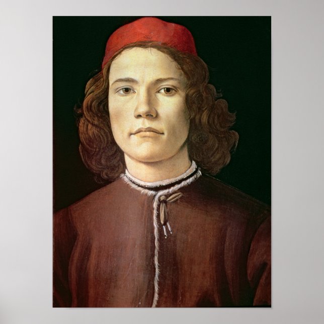 Porträt eines jungen Mannes, c.1480-85 Poster (Vorne)