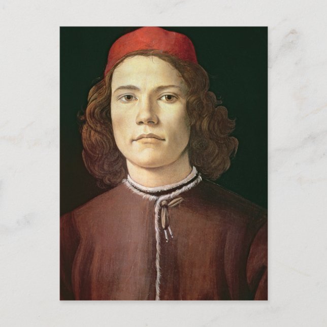 Porträt eines jungen Mannes, c.1480-85 Postkarte (Vorderseite)