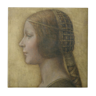 Porträt eines jungen Verlobten durch Leonardo da Fliese