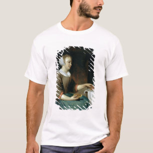 Porträt eines Mädchens gesetzt an einem Tisch T-Shirt