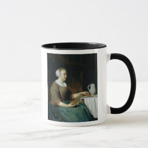Porträt eines Mädchens gesetzt an einem Tisch Tasse
