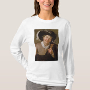 Porträt eines Mannes, der ein Wein-Glas hält T-Shirt