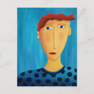 Porträt eines Mannes Zeitgenössische Kunstmalerei Postkarte