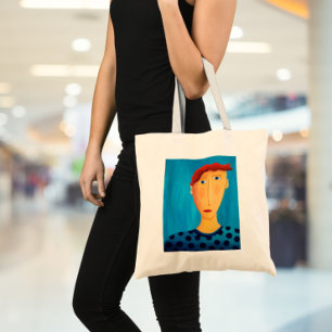 Porträt eines Mannes Zeitgenössische Kunstmalerei Tragetasche