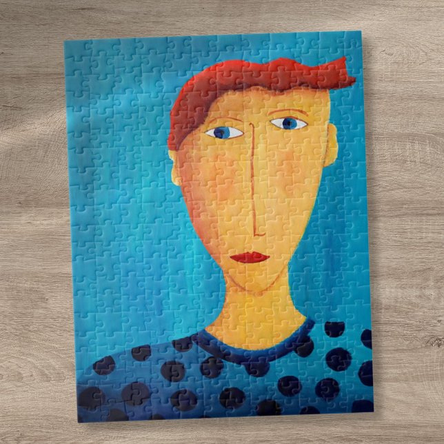 Porträt eines Menschen, zeitgenössische Kunst Male (Portrait Of A Man Contemporary Art Painting Jigsaw Puzzle)