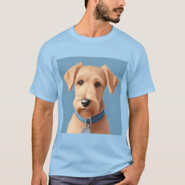 Porträt eines Niedlichen Hundes mit blauem Collar T-Shirt