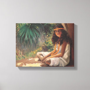 Porträt eines polynesischen Mädchens - Helen T. Leinwanddruck