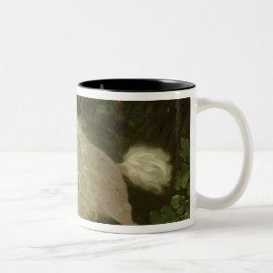 Porträt eines Pudels Zweifarbige Tasse