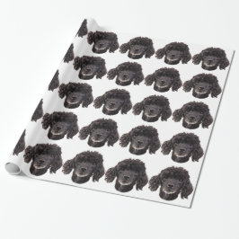 Porträt eines schwarzen Pudels Geschenkpapier