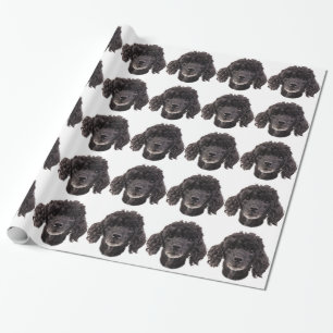 Porträt eines schwarzen Pudels Geschenkpapier