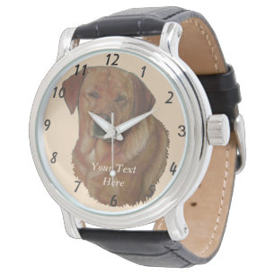 Porträt eines seltenen roten Golden Labrador Retr Armbanduhr