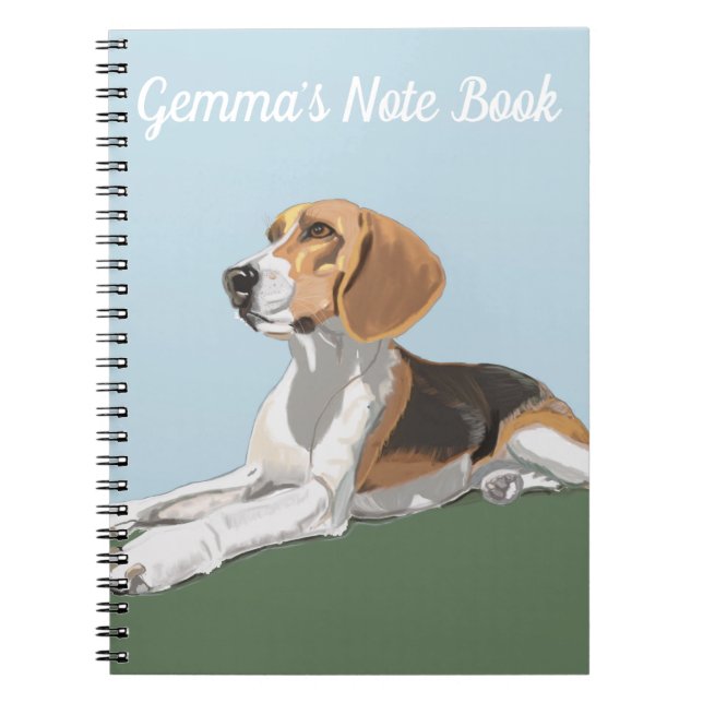Porträt eines sich wiederholenden Beagle Notizblock (Vorderseite)