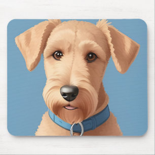 Porträt eines süßen Hundes mit blauem Halsband Mousepad