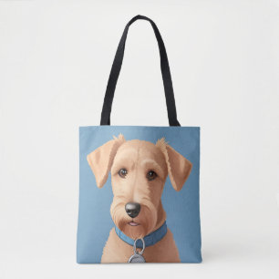 Porträt eines süßen Hundes mit blauem Halsband Tasche