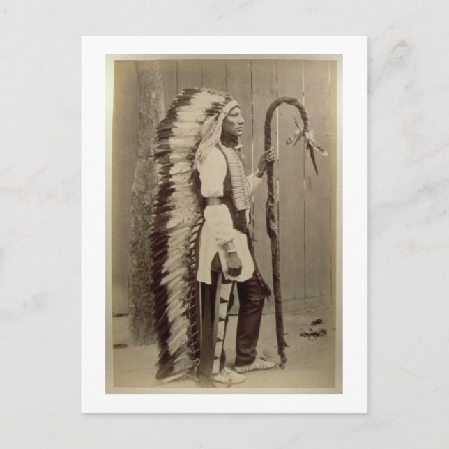 Porträt eines Ureinwohners aus "Buffalo Bill's Postkarte (Vorderseite)