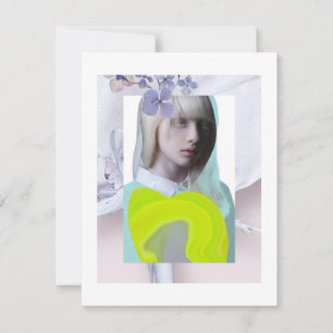 Porträt junges Mädchen Pastell Neon Digital Collag