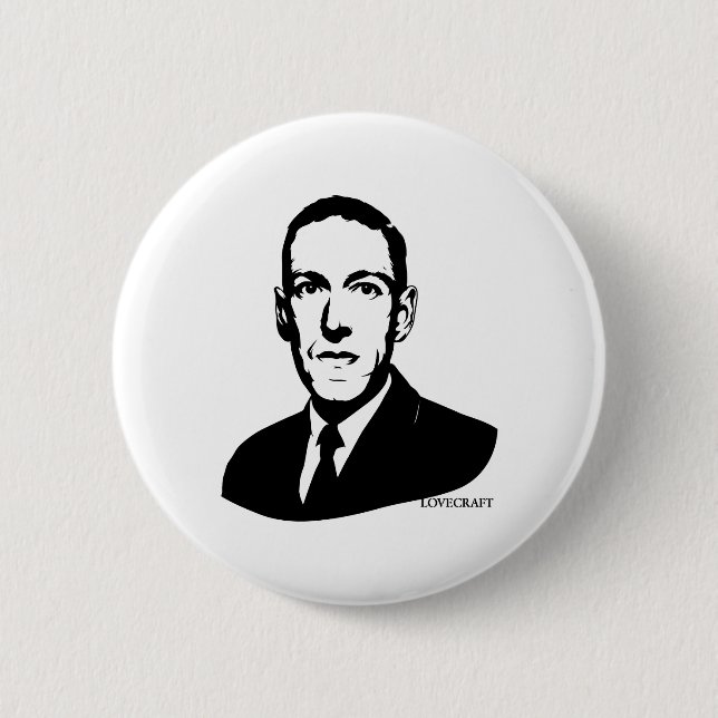 Porträt-Knopf HPs Lovecraft Button (Vorderseite)