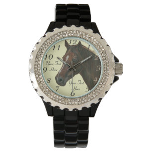 Porträt Kunst-Braunpferds der Kastanienstute des Armbanduhr
