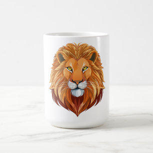 Porträt Löwenkopf Vorderansicht Kaffeetasse
