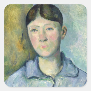Porträt Pauls Cezanne von Madame Cezanne, Quadratischer Aufkleber