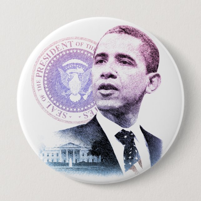 Porträt Präsidenten-Barack Obama Button (Vorderseite)