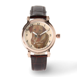 Porträt seltenen roten goldenen labrador armbanduhr