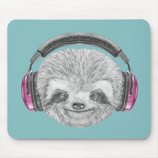 Porträt tragenden der Kopfhörer der Trägheits-| Mousepad (Vorne)