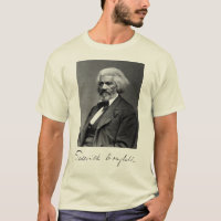 Porträt u. Unterzeichnung von Frederick Douglass