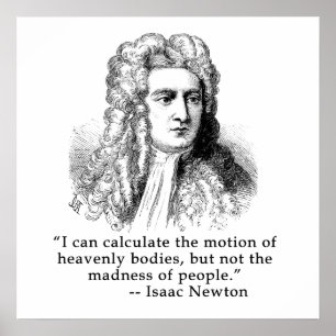 Porträt und Zitat Sir-Isaac Newton Poster