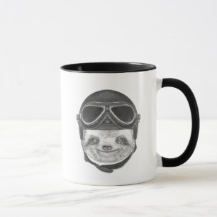 Porträt Vintagen des Sturzhelms des Sloth- Tasse