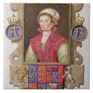 Porträt von (1507-36) 2. Königin Anne Boleyn Hen Fliese