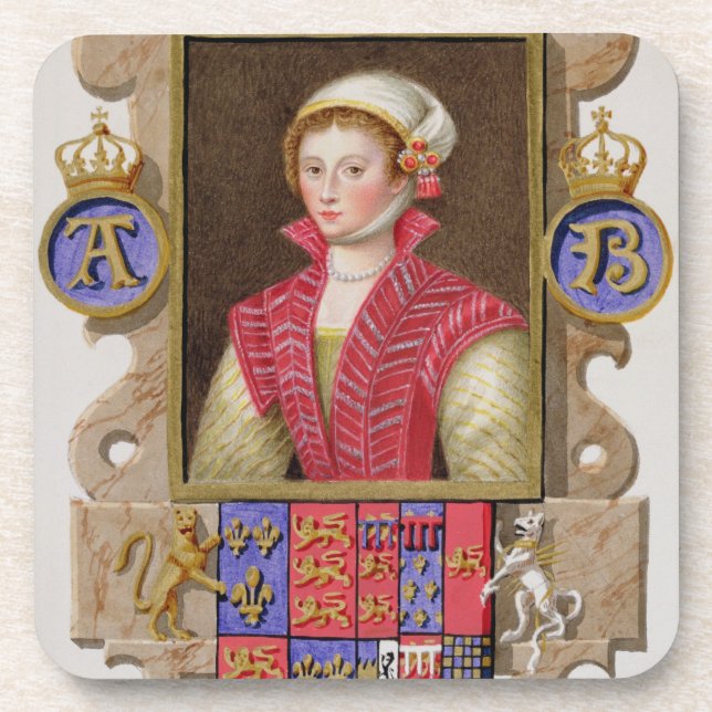 Porträt von (1507-36) 2. Königin Anne Boleyn Henne Untersetzer (Vorderseite)