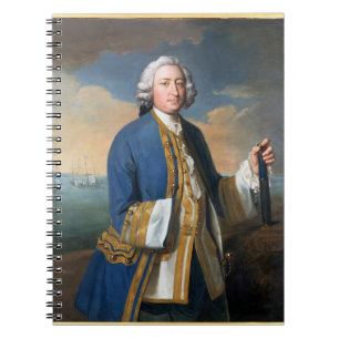 Porträt von (1709-87) Holding Kapitän-David Brod Notizblock