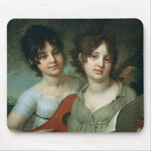 Porträt von A. und von V. Gagarin, 1802 Mousepad