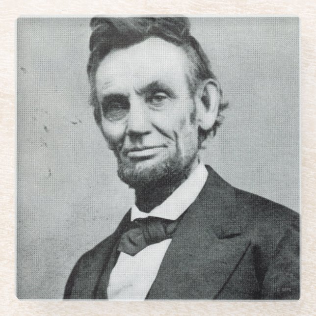 Porträt von Abe Lincoln 1 Glasuntersetzer (Vorderseite)