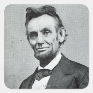 Porträt von Abe Lincoln 1 Quadratischer Aufkleber