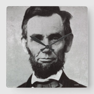 Porträt von Abe Lincoln 2 Quadratische Wanduhr