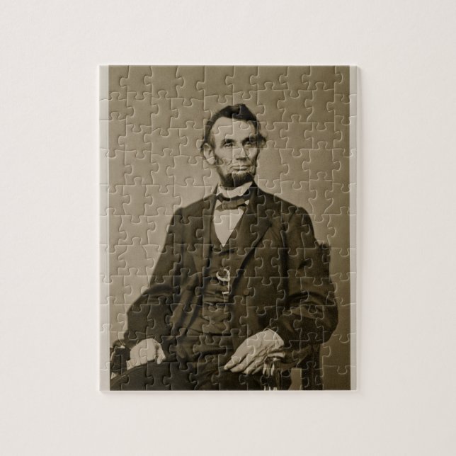 Porträt von Abraham Lincoln (1809-65) (b/w Foto) (Vertikal)