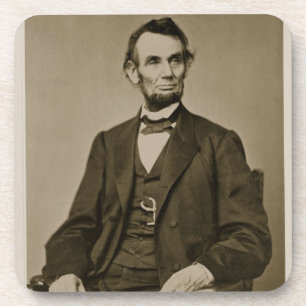 Porträt von Abraham Lincoln (1809-65) (b/w Foto) Getränkeuntersetzer