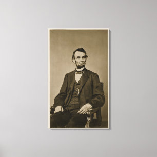 Porträt von Abraham Lincoln (1809-65) (b/w Foto) Leinwanddruck