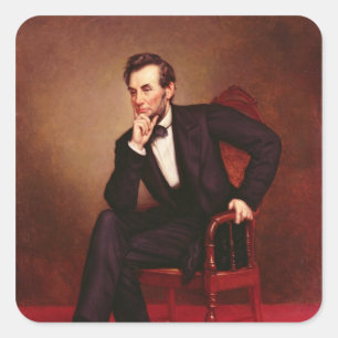 Porträt von Abraham Lincoln Quadratischer Aufkleber
