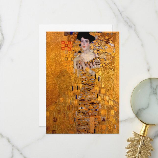 Porträt von Adele Bloch-Bauer I von Klimt Dankeskarte (Vorderseite/Rückseite Beispiel)