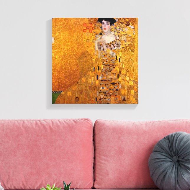 Porträt von Adele Bloch-Bauer I von Klimt Leinwanddruck (Insitu (Wohnzimmer))