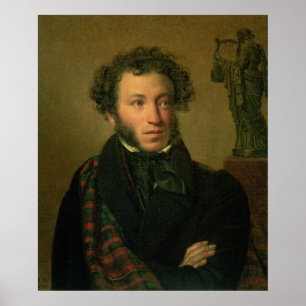 Porträt von Alexander Pushkin, 1827 Poster