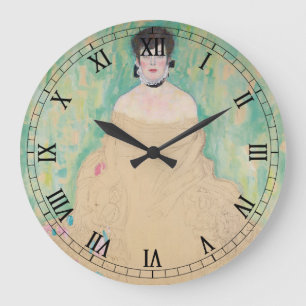 Porträt von Amalie Zuckerkandl von Gustav Klimt Große Wanduhr