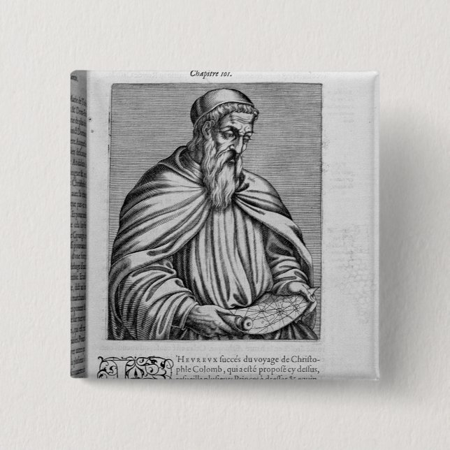 Porträt von Amerigo Vespucci Button (Vorderseite)